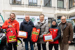 Stefan Schröck (Landesleiter Bergrettung Steiermark), LH Mario Kunasek, LR Karlheinz Kornhäusl, Stefan Heschl (Landesarzt Bergrettung Steiermark) und der Leiter der Fachabteilung Katastrophenschutz Harald Eitner (v.l.)  © Land Steiermark/ Binder